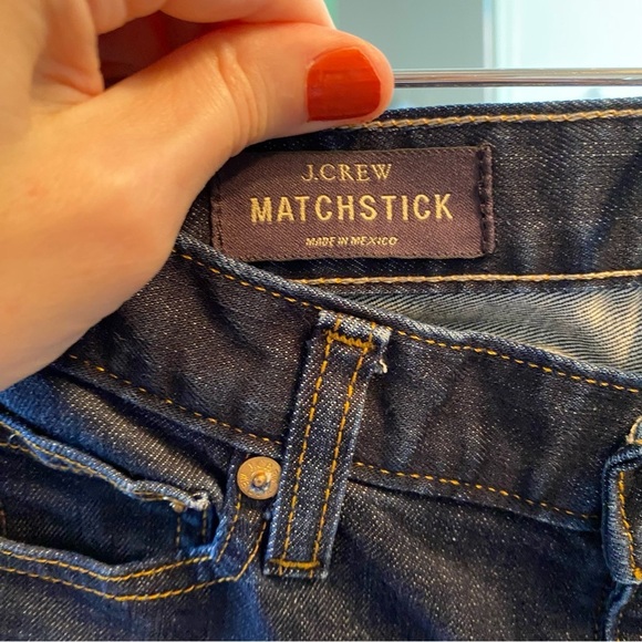 Jcrew Matchstick Jeans Womens XS Waist 25 Dark Blue Low Rise Slim Stretch J Crew - Picture 11 of 13